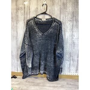 Allen Allen Women's Pullover Sweater in a white/black charcoal combo -Oversize